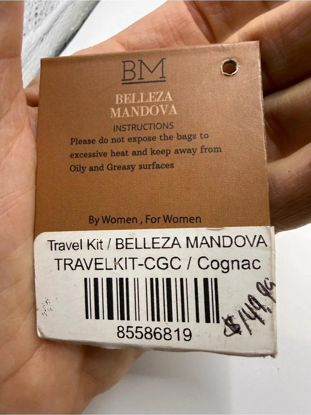 Belleza Mandoza Brown Woven Leather Wristlet with Coin Pouch NWT